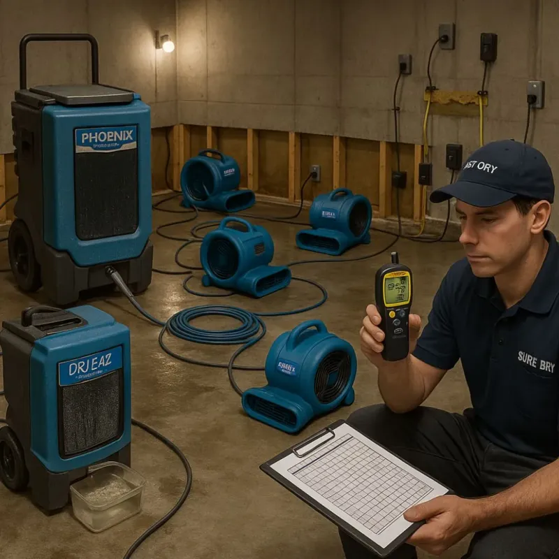 Structural Drying and Dehumidification process in Rochester, WA